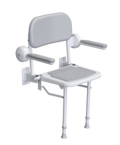 1000 SERIES COMPACT FOLD UP SHOWER SEAT WITH PAD - GREY