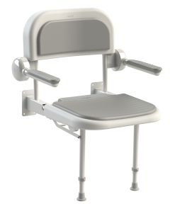 3000 SERIES SHOWER SEAT WITH GREY PADDED BACK AND ARMS