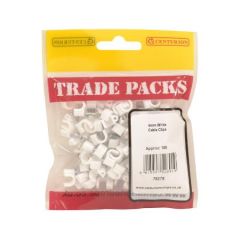 CENTURION TRADE PACKS CABLE CLIP - WHITE - 6MM (100 PK)