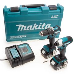 Makita DLX2414ST 18V LXT 2 Piece Combo Kit including a combi drill and impact driver