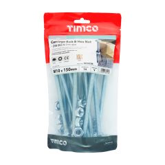 TIMCO CARRIAGE BOLTS & HEX NUTS M10 X 150MM (BAG 14)